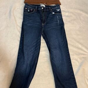Abercrombie & Fitch Dark Blue 90s Straight Ultra High Rise Jeans